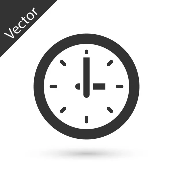 Icône Horloge Grise Isolée Sur Fond Blanc Symbole Temporel Vecteur — Image vectorielle