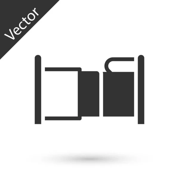 Icône Lit Gris Isolé Sur Fond Blanc Vecteur — Image vectorielle