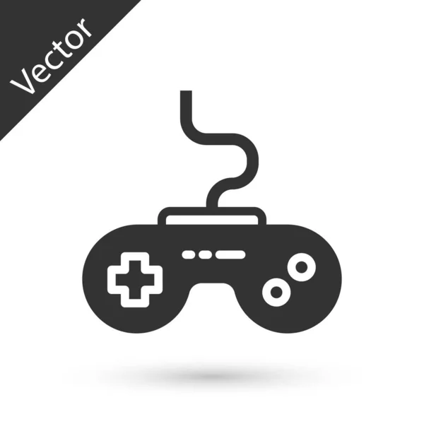 Ícone Gamepad Cinza Isolado Fundo Branco Controlador Jogo Vetor — Vetor de Stock