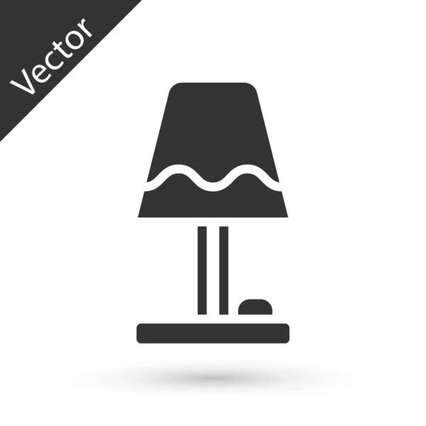 Icono Lámpara Mesa Gris Aislado Sobre Fondo Blanco Vector — Archivo Imágenes Vectoriales