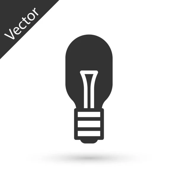 Grey Light Bulb Concept Idea Icon Isolated White Background Energy — Stock Vector