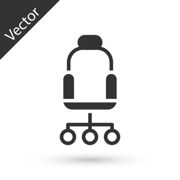 Icono Silla Oficina Gris Aislado Sobre Fondo Blanco Vector — Vector de stock