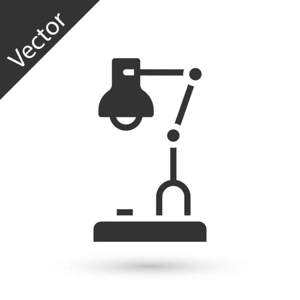 Icono Lámpara Mesa Gris Aislado Sobre Fondo Blanco Vector — Archivo Imágenes Vectoriales