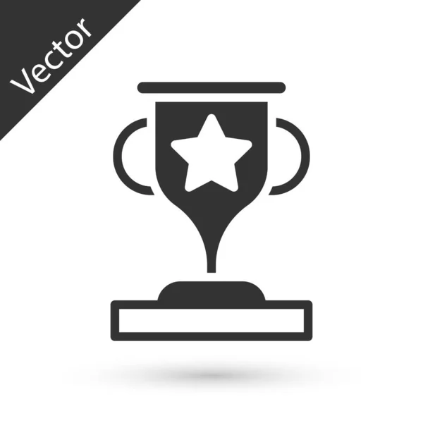 Grau Award Cup Symbol Isoliert Auf Weißem Hintergrund Siegertrophäe Symbol — Stockvektor