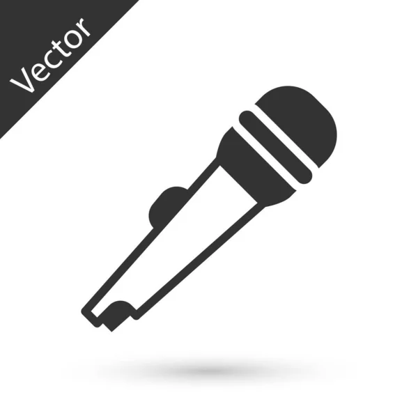 Graues Mikrofonsymbol Isoliert Auf Weißem Hintergrund Mikrofon Radio Lautsprecherzeichen Vektor — Stockvektor