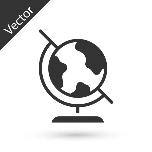 Значок Серый Земной Шар Изолирован Белом Фоне Вектор — стоковый вектор