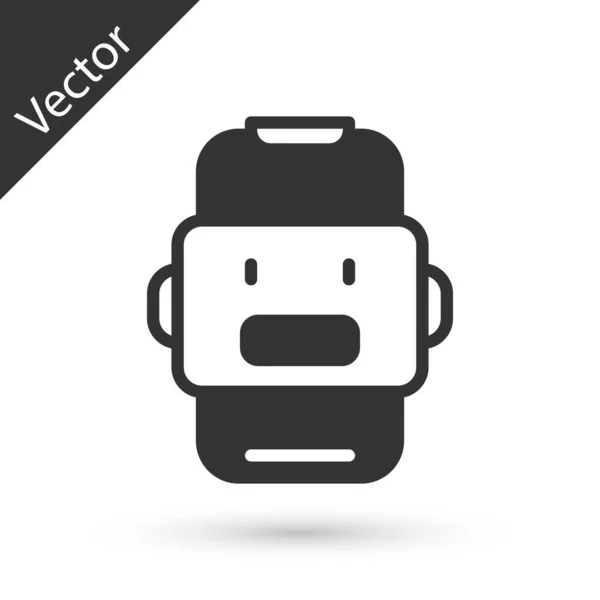 Ref Grey Chat Bot Icon Isolated White Background Значок Chatbot — стоковый вектор