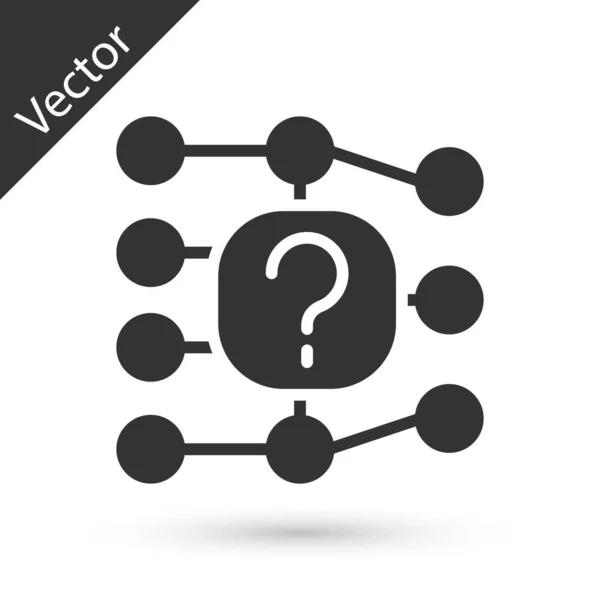 Иконка Серой Нейронной Сети Изолирована Белом Фоне Искусственный Интеллект Вектор — стоковый вектор