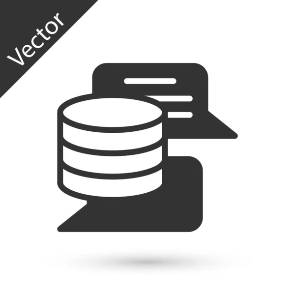 Grey Server Data Web Hosting Ícone Isolado Fundo Branco Vetor —  Vetores de Stock