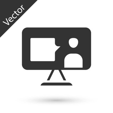 Beyaz arka planda izole edilmiş farklı yabancı dillerin gri E-öğrenimi simgesi. Vektör