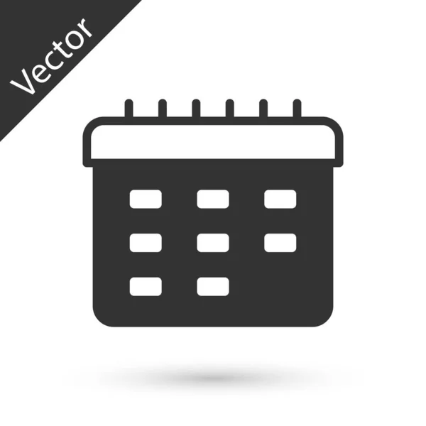 Grey School Timetable Icon Isolated White Background Vector — Stock Vector