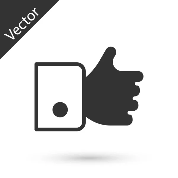 Grey Hand Icon Isolated White Background Vector — Stock Vector