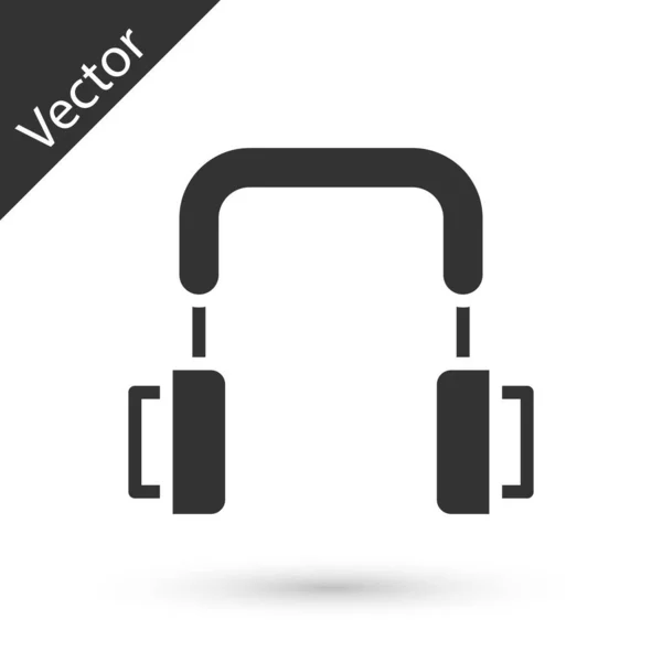 Graues Kopfhörersymbol Isoliert Auf Weißem Hintergrund Kopfhörer Konzept Zum Hören — Stockvektor