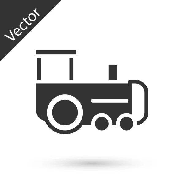 Icono Tren Juguete Gris Aislado Sobre Fondo Blanco Vector — Vector de stock