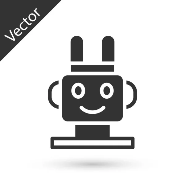 Icono Juguete Robot Gris Aislado Sobre Fondo Blanco Vector — Vector de stock