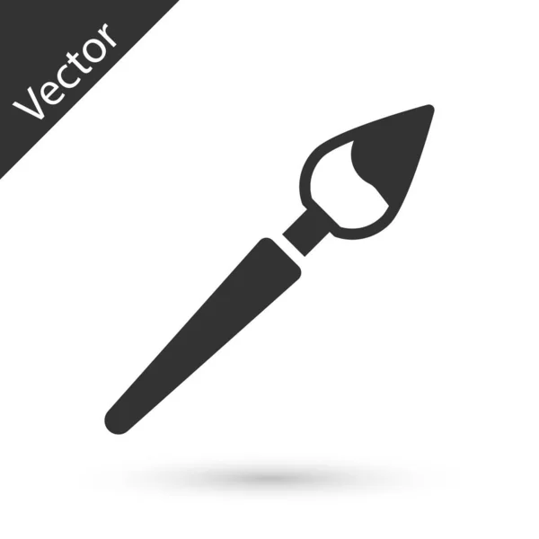 Icono Pincel Gris Aislado Sobre Fondo Blanco Vector — Vector de stock