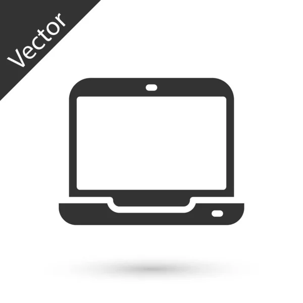 Graues Laptop Symbol Isoliert Auf Weißem Hintergrund Computer Notizbuch Mit — Stockvektor