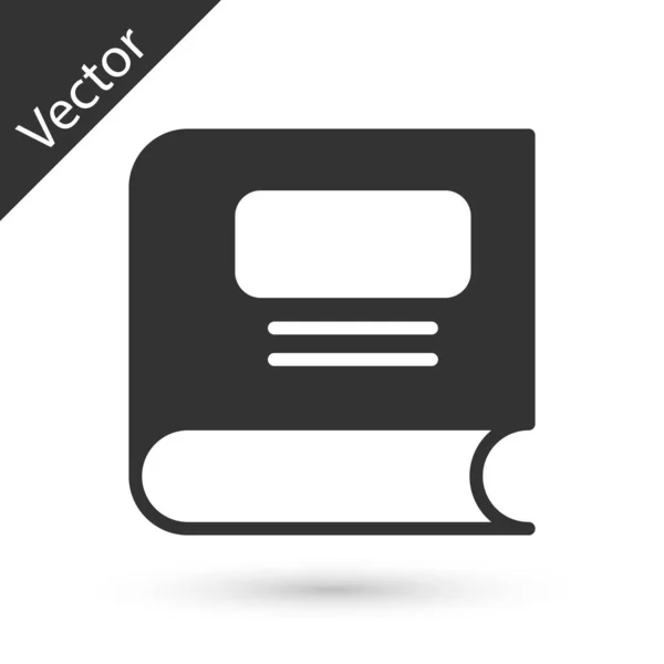 Grå Bok Ikon Isolerad Vit Bakgrund Vektor — Stock vektor