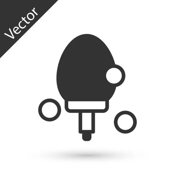 Raqueta Gris Para Jugar Tenis Mesa Icono Aislado Sobre Fondo — Vector de stock