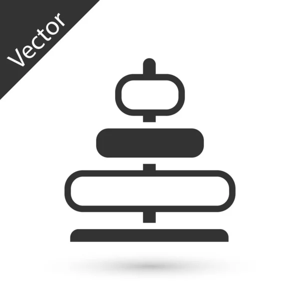 회색피라 장난감 아이콘은 배경에 분리되어 Vector — 스톡 벡터