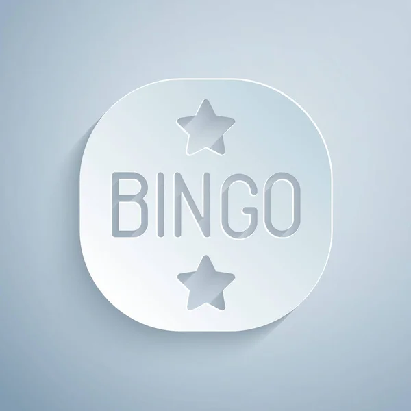 Ікона Bingo Вирізана Сірому Фоні Лотерейні Квитки Американську Гру Бінго — стоковий вектор