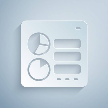 Kağıt kesiği Bilgisayar Ağı arayüzü simgesi gri arkaplanda izole edildi. Uygulama programlama arayüzü API teknolojisi. Yazılım entegrasyonu Kağıt sanatı tarzı. Vektör