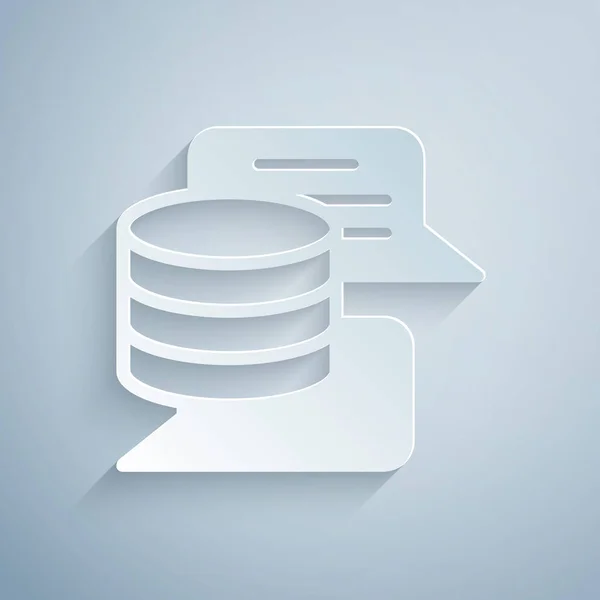 Paper Cut Server Data Web Hosting Icon Terisolasi Pada Latar - Stok Vektor