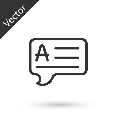 Cevap simgesinin beyaz arkaplanda izole edildiği gri çizgi konuşma baloncukları. SSS işareti. Konuşma balonu ve çizelgesi. Vektör