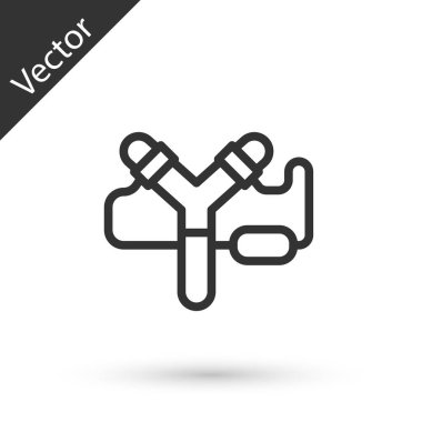 Beyaz arkaplanda gri çizgi sapan simgesi izole edildi. Vektör