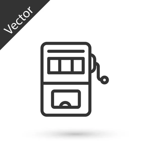 Иконка Игрового Автомата Серой Линии Изолирована Белом Фоне Вектор — стоковый вектор
