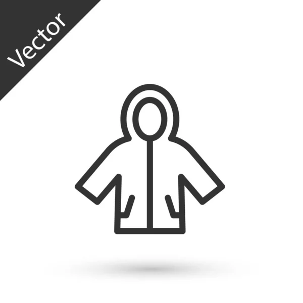 Línea Gris Icono Impermeable Aislado Sobre Fondo Blanco Vector — Archivo Imágenes Vectoriales