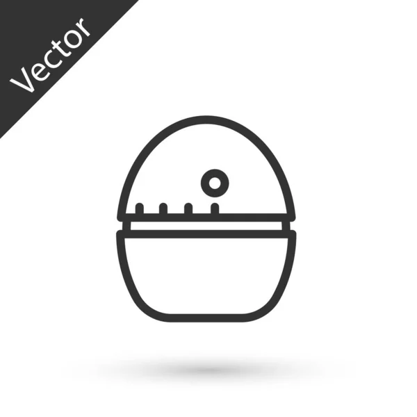 Grey Line Kitchen Timer Icon Isolated White Background Egg Timer — Stock Vector