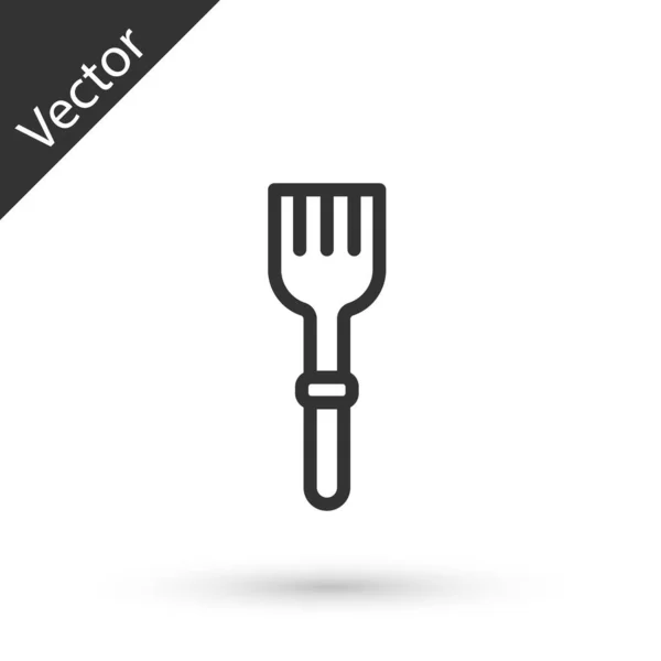 Grey Line Fork Icon Isolated White Background Cutlery Symbol Vector — Stock Vector