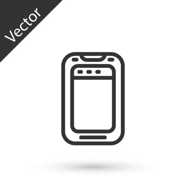 Graue Linie Smartphone Handy Symbol Isoliert Auf Weißem Hintergrund Vektor — Stockvektor