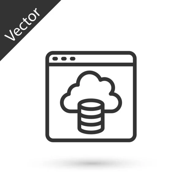 그레이 클라우드 데이터 아이콘 배경에서 Vector — 스톡 벡터