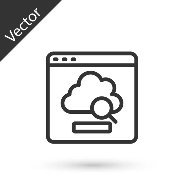 Icono Transferencia Almacenamiento Datos Tecnología Cloud Línea Gris Aislado Sobre — Vector de stock