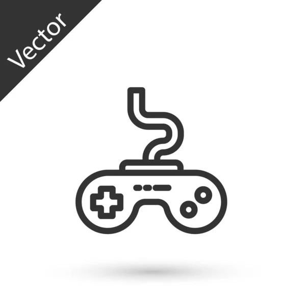 Graue Linie Gamepad Symbol Isoliert Auf Weißem Hintergrund Spielkontrolle Vektor — Stockvektor