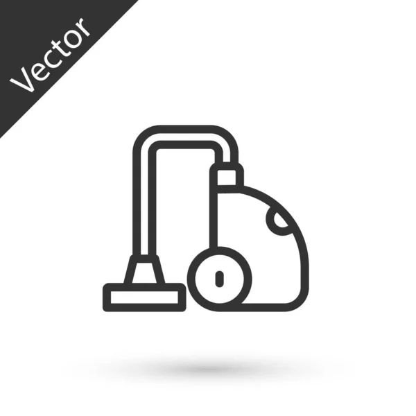 Grey Line Vacuum Cleaner Icon Isolated White Background Vector — Stock Vector