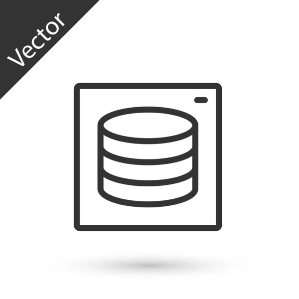 Servidor Línea Gris Datos Web Hosting Icono Aislado Sobre Fondo — Vector de stock