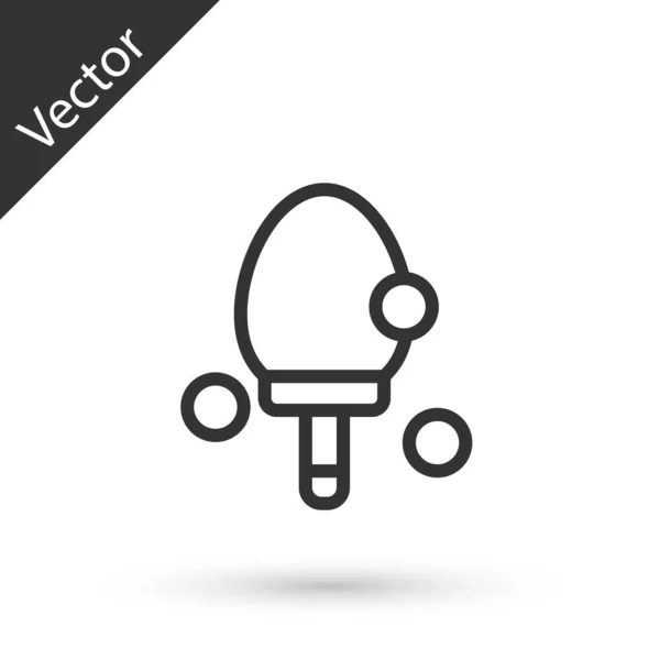 Raqueta Línea Gris Para Jugar Tenis Mesa Icono Aislado Sobre — Vector de stock