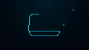 Parlayan neon hattı kredi kartı simgesi siyah arkaplanda izole edildi. Çevrimiçi ödeme. Nakit çekilmesi. Finansal operasyonlar. Alışveriş tabelası. 4K Video hareketli grafik canlandırması