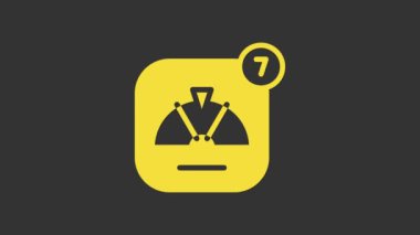 Sarı Şanslı Tekerlek simgesi gri arkaplanda izole edildi. 4K Video hareketli grafik canlandırması