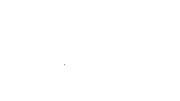 Черная линия Фортуна Лотерея выиграть композицию с счастливым победителем держа призовой билет значок изолированы на белом фоне. Видеографическая анимация 4K — стоковое видео