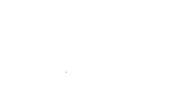 Černá čára Zásobníky papírové peníze peníze ikona izolované na bílém pozadí. Hromádky bankovek. Bilanční měna. Grafická animace pohybu videa 4K — Stock video