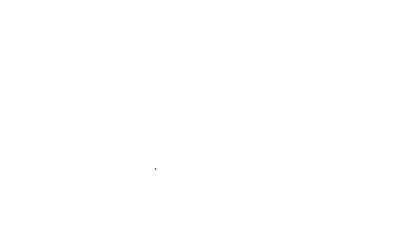 Schwarze Linie Kreditkartensymbol isoliert auf weißem Hintergrund. Online-Zahlung. Barabhebungen. Finanzgeschäfte. Einkaufsschild. 4K Video Motion Grafik Animation — Stockvideo