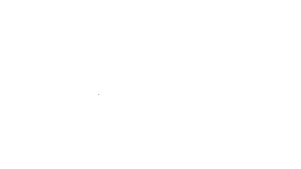 Línea negra Icono de llave antigua aislado sobre fondo blanco. Animación gráfica de vídeo 4K — Vídeo de stock