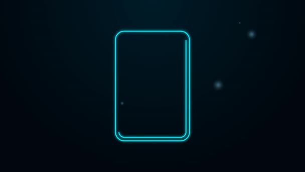 Izzó neon vonal Játék kártya szív szimbólum ikon elszigetelt fekete alapon. Kaszinó. 4K Videó mozgás grafikus animáció — Stock videók