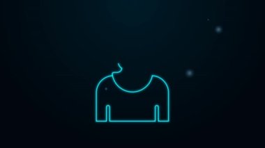 Parlayan neon hattı kaptanı simgesi siyah arka planda izole edildi. 4K Video hareketli grafik canlandırması