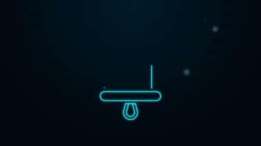 Parlayan neon hattı simgesi siyah arkaplanda izole edildi. 4K Video hareketli grafik canlandırması