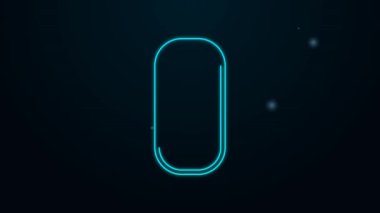 Parlayan neon hattı Meteoroloji termometresi siyah arkaplanda izole edilmiş ikonu ölçüyor. Termometre termometresi sıcak ya da soğuk hava gösteriyor. 4K Video hareketli grafik canlandırması